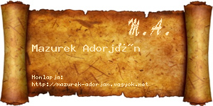 Mazurek Adorján névjegykártya